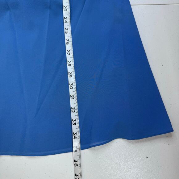 Alice + Olivia Fletcher Silk Blue Low Racerback Tunic Dress Women's Large Soft - Picture 9 of 9